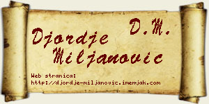 Đorđe Miljanović vizit kartica